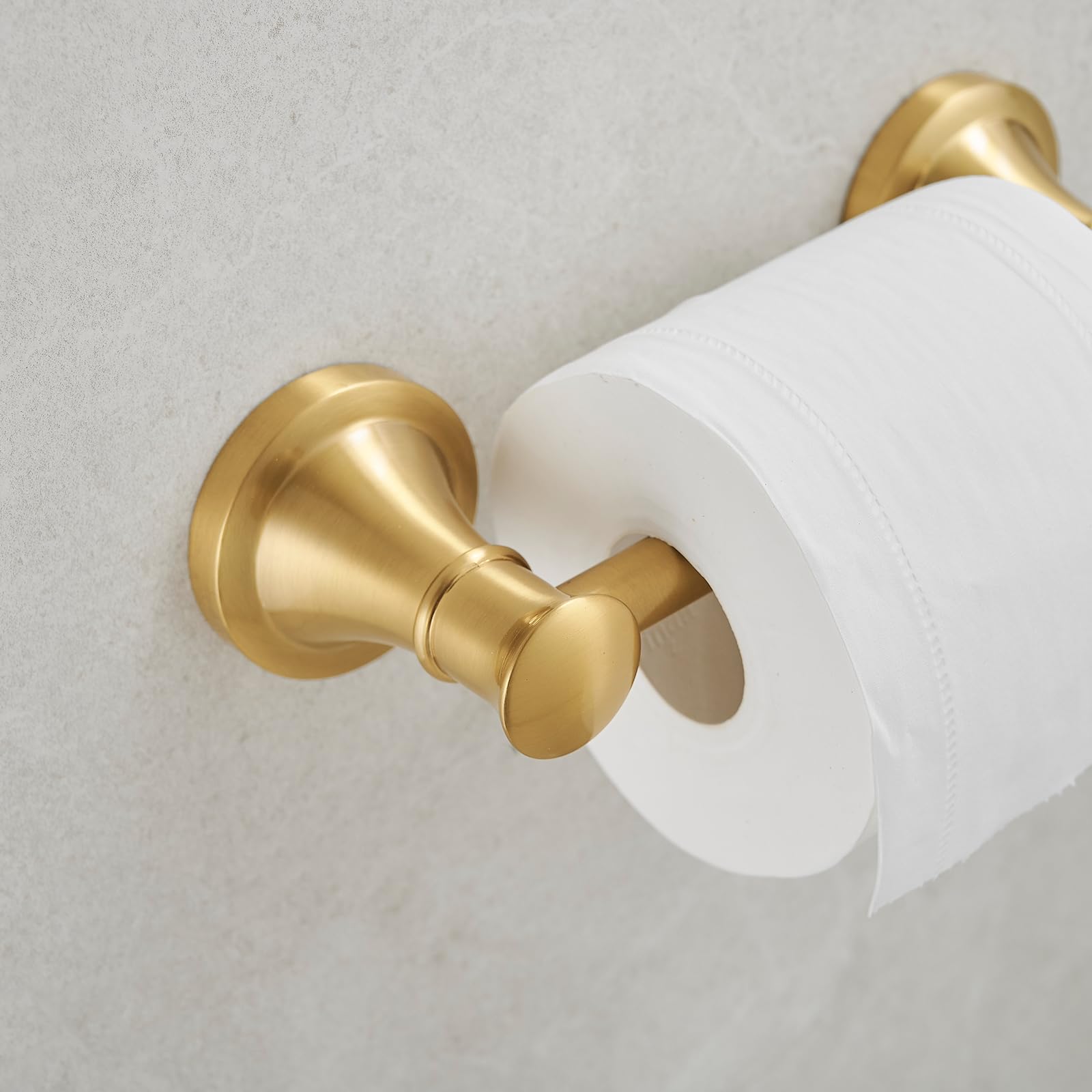 Hoimpro Toilet Paper Holder Wall Mount Bathroom Tissue Holder Brushed Gold — Amazon image 5