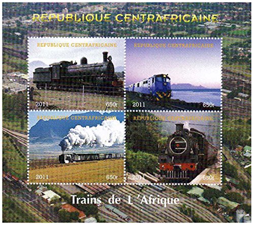 Treno francobolli per collezionisti - Treni d'Africa - 4 francobolli da collezione che caratterizzano i treni - Ideale per la raccolta - condizioni superbe - Mint NH