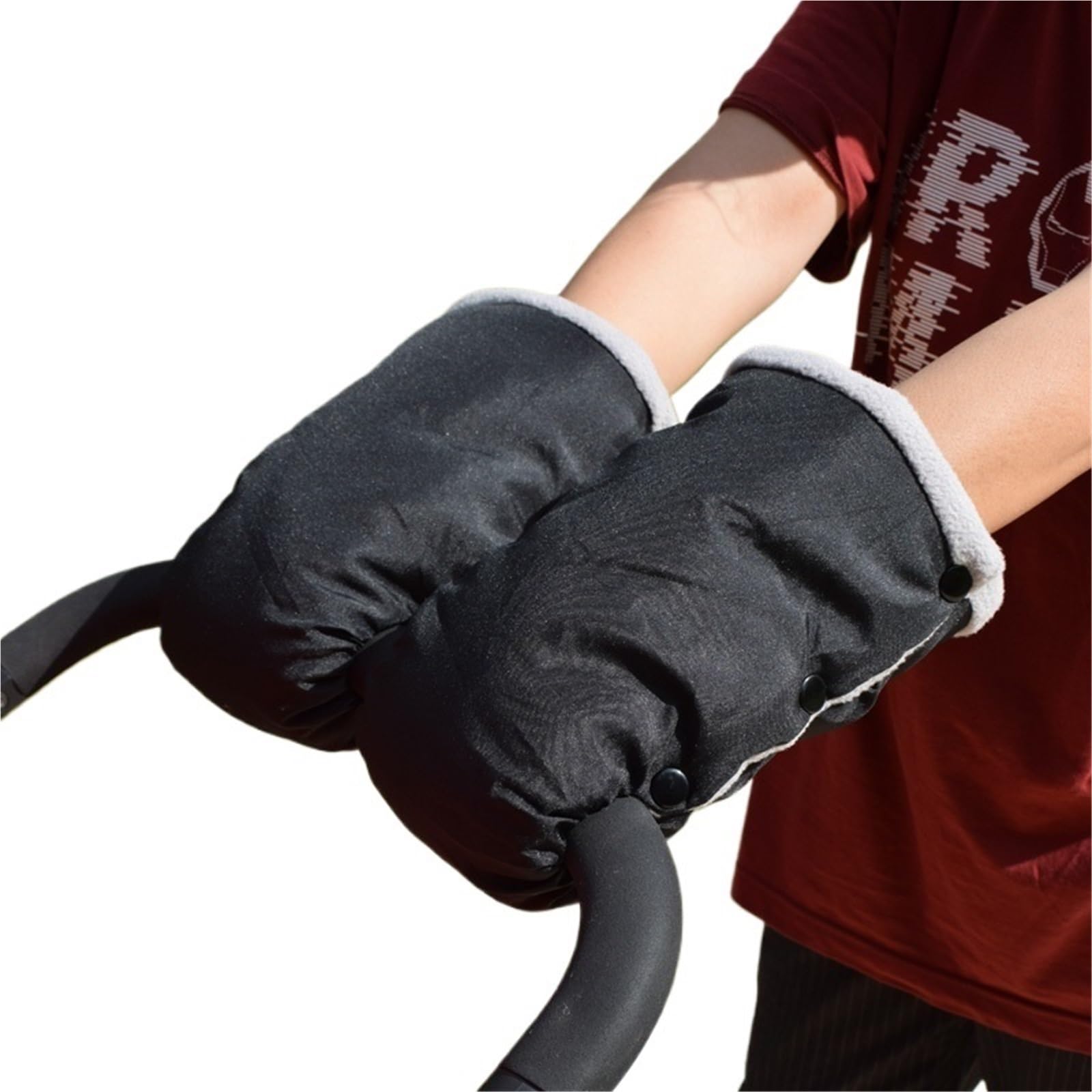 Guantes de Cochecito Guantes for cochecito, saco de mano for silla paseo, resistente al viento, impermeable, accesorio for, funda invierno for carrito(Black 1)