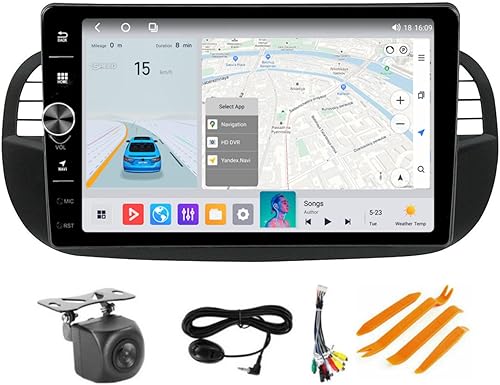 Miniatura 11 de 1280 x 720 Andorid 14 8 Core 2+32GB Radio para Fiat 500 500C 2007-2015 Kit de reemplazo estéreo de tablero de 9 pulgadas, pantalla táctil QLED