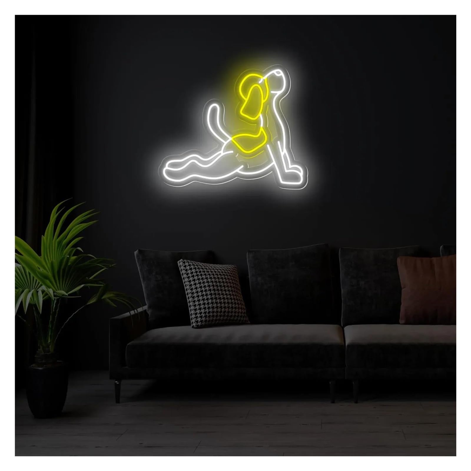 Scritta luminosa Insegna Al Neon A Con Cane Yoga, Decorazione Da Parete Per Interni, Dimmerabile, Per Amanti Degli Animali, Decorazione Per Camera Da Letto Per Bambini