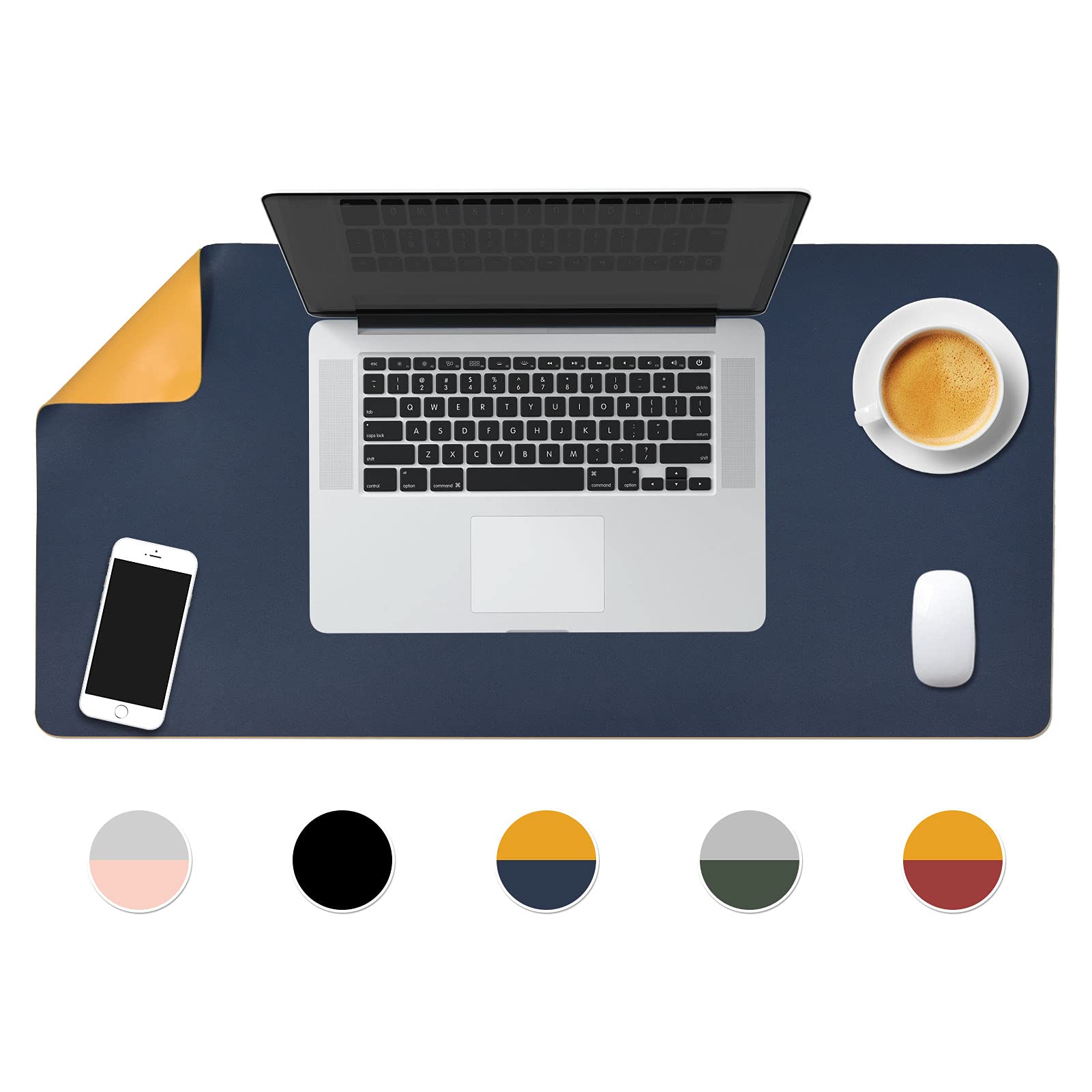 SACRONS Double-Sided Leather Desk pad, Mouse pad,Waterproof Non-Slip PU Leather Desk Pad.for Office and Home laptops,Desk mats