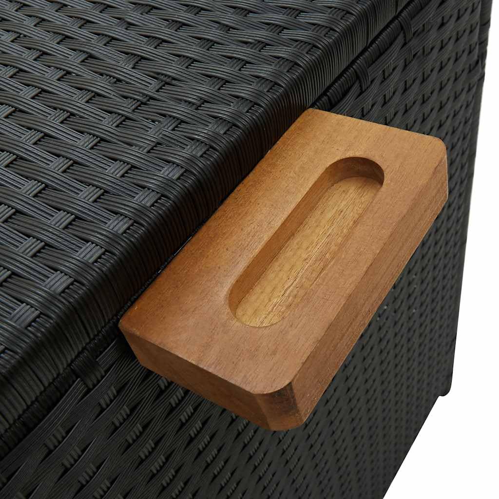 vidaXL Garten Aufbewahrungsbox Auflagenbox Gartentruhe Kissenbox Gartenbox Kissentruhe Auflagenkiste Schwarz 120x65x61cm Poly Rattan