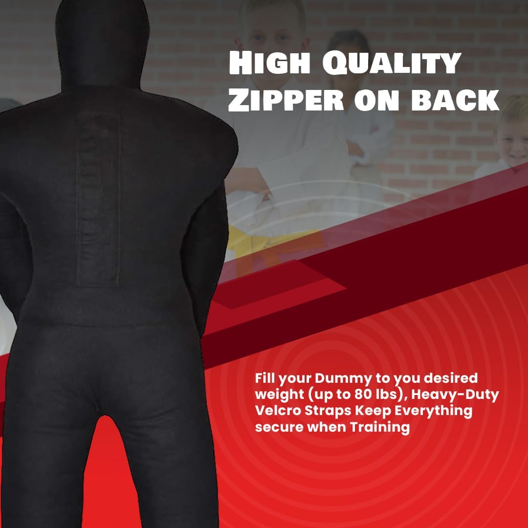 Kids Grappling Dummy – Unfilled Wrestling, Jiu Jitsu & MMA Training Partner for Kids - Durable Canvas - UNFILLED