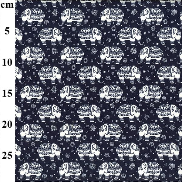 Tissu popeline de coton 100% imprimé éléphant 112 cm de large pour couture patchwork - 2