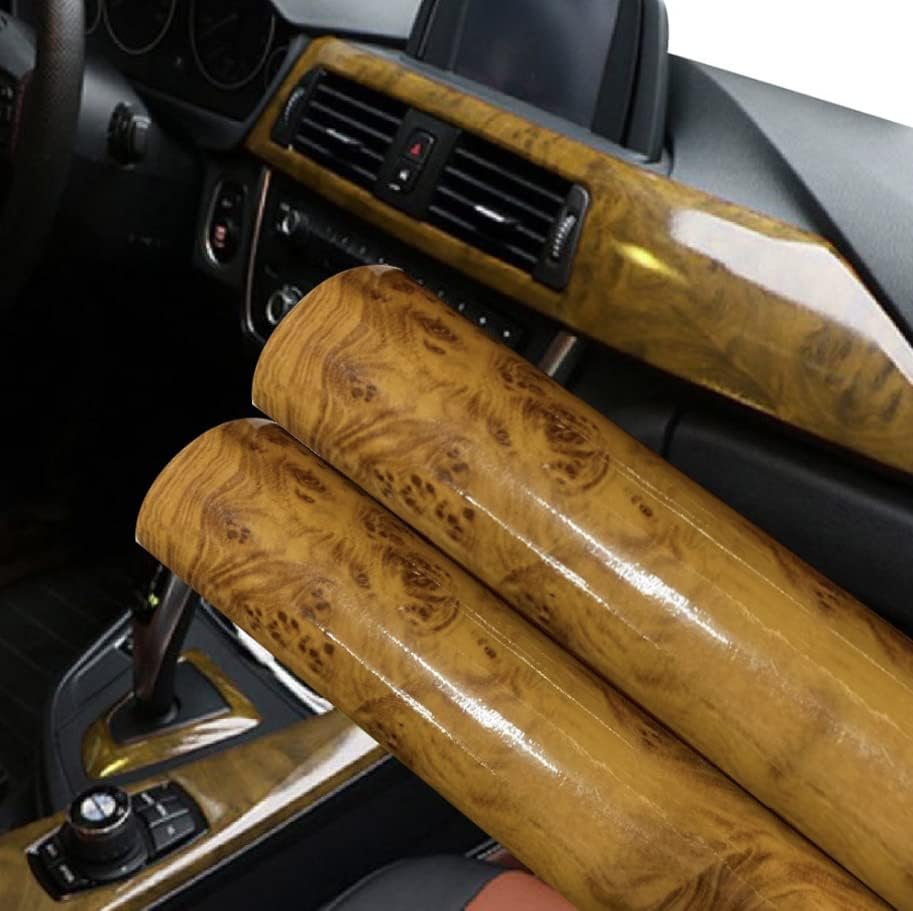 Miniatura 1 de JNK Networks Envoltura de vinilo de caoba, película autoadhesiva de 12 x 60 pulgadas, calcomanía de grano de madera brillante para el interior del
