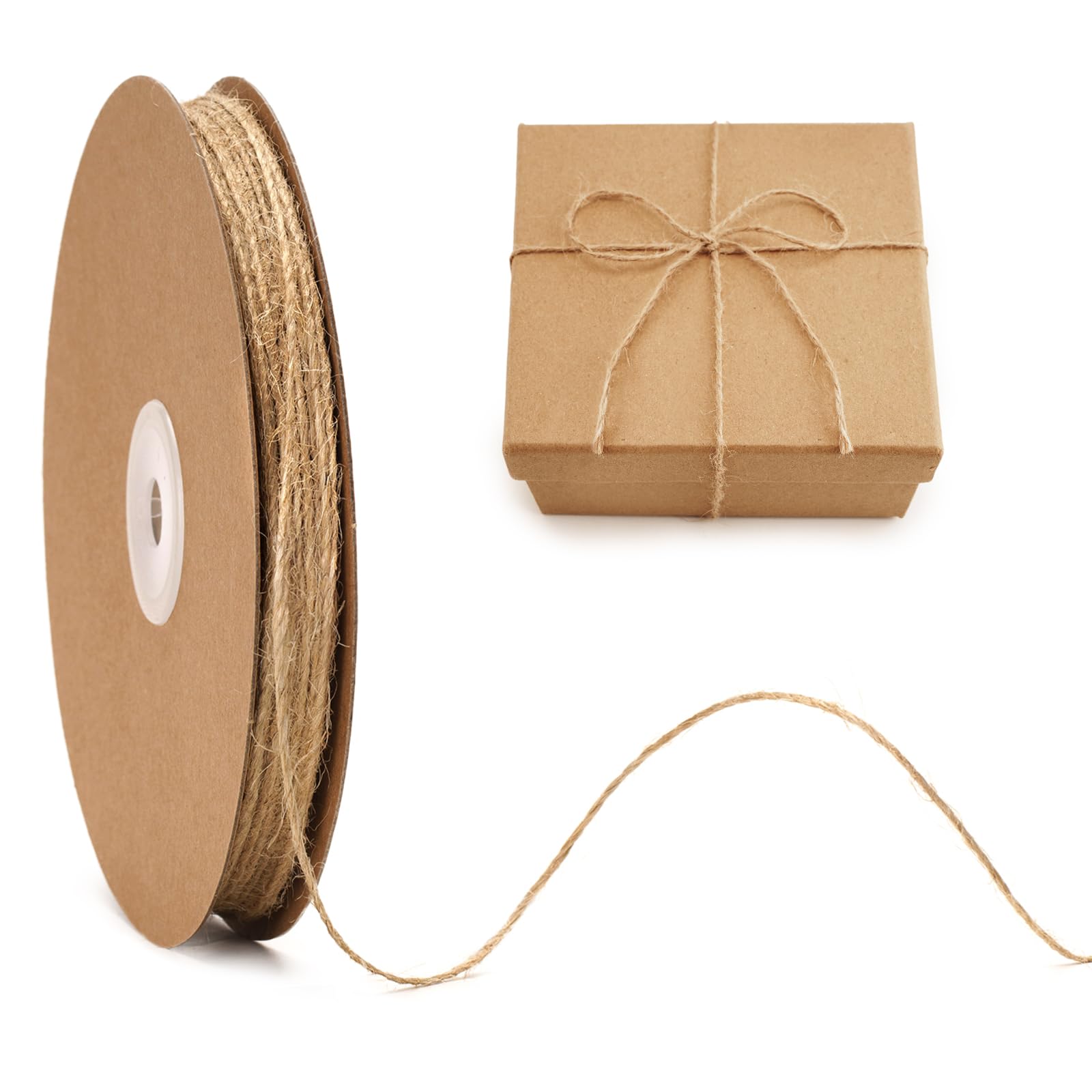 jijAcraft 100M Jute Twine String: 1.5mm Natural Thin Jute String, 2Ply Craft Garden Twine for Gift Wrapping, DIY Arts Crafts, Floristry, Bundling, Gardening
