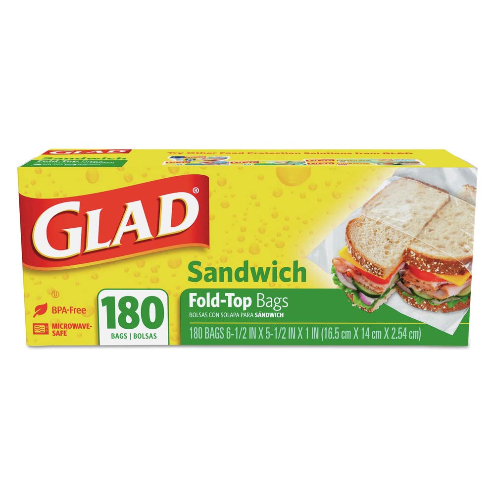 Amazon.com: Glad 60771 180-Count Top Fold Sandwich Bag (Case of 12