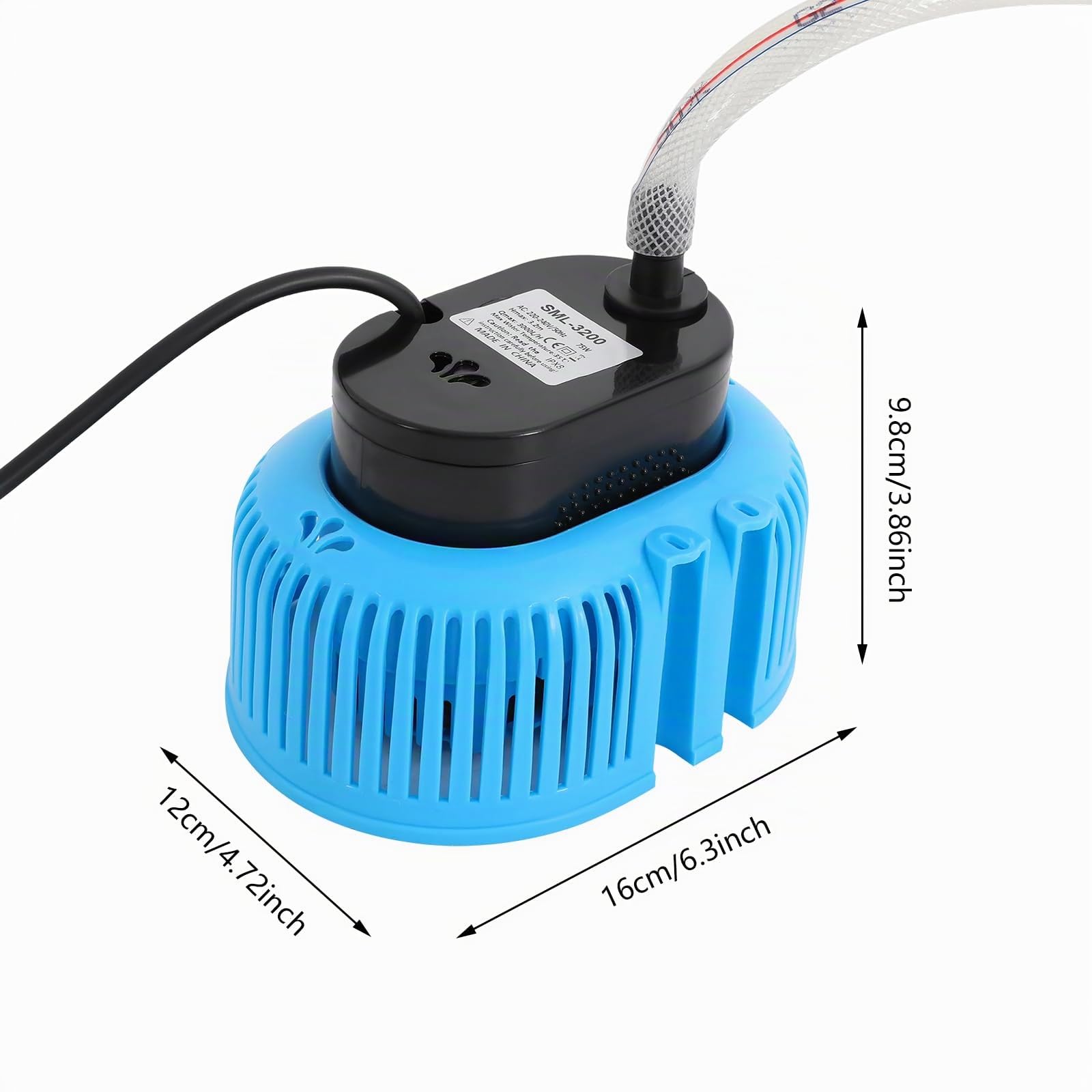 Pompa per piscina 75W, pompa filtro per vasca da bagno, con tubazione dell'acqua, raccordi, IPX8, pompa filtro per laghetti, piscine, fontane, acquari, irrigazione agricola (Blu)