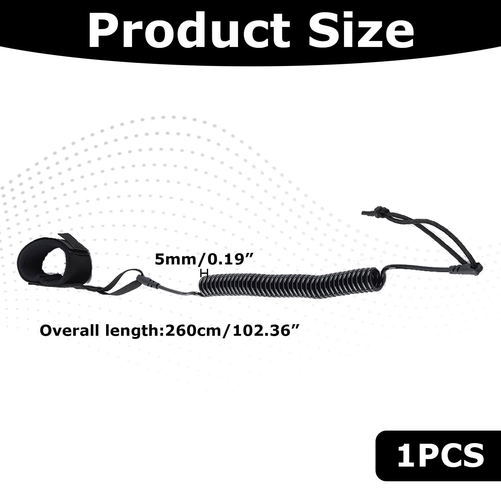 Leash De Planche De Surf 10 Pieds (3m) - 7mm Spirale TPU - Sangle Cheville Sécurité Pour SUP, Kayak