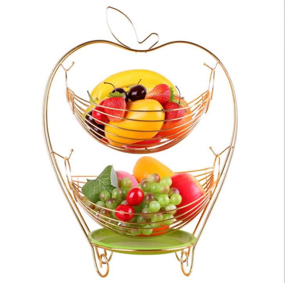 Fruit shelf, double shelf kitchenware countertop display-storage box for vegetables and fruits