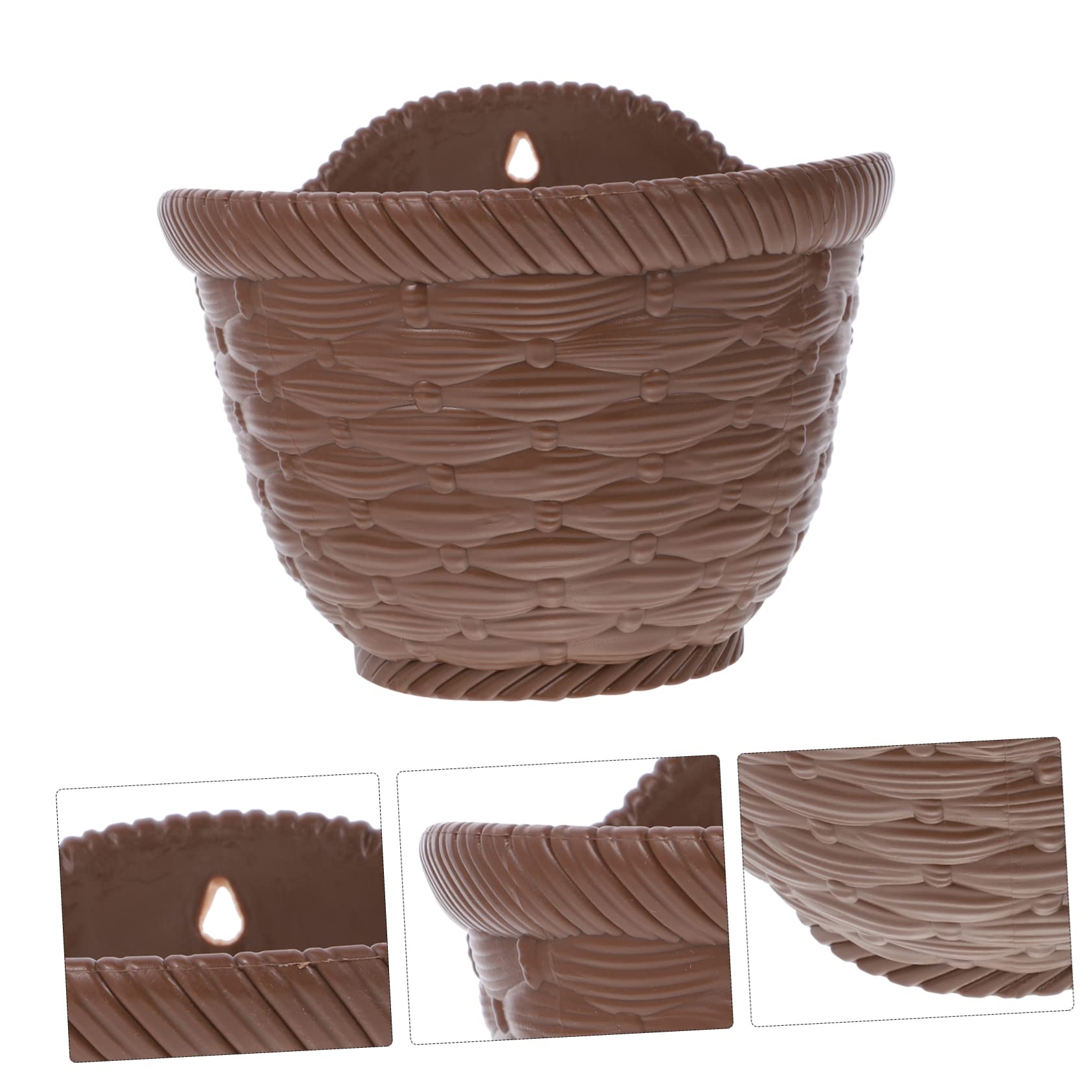 MERRYHAPY DIY Vertical Garden Imitation Wicker Flowerpot Wall Flower Planter for Balcony Window