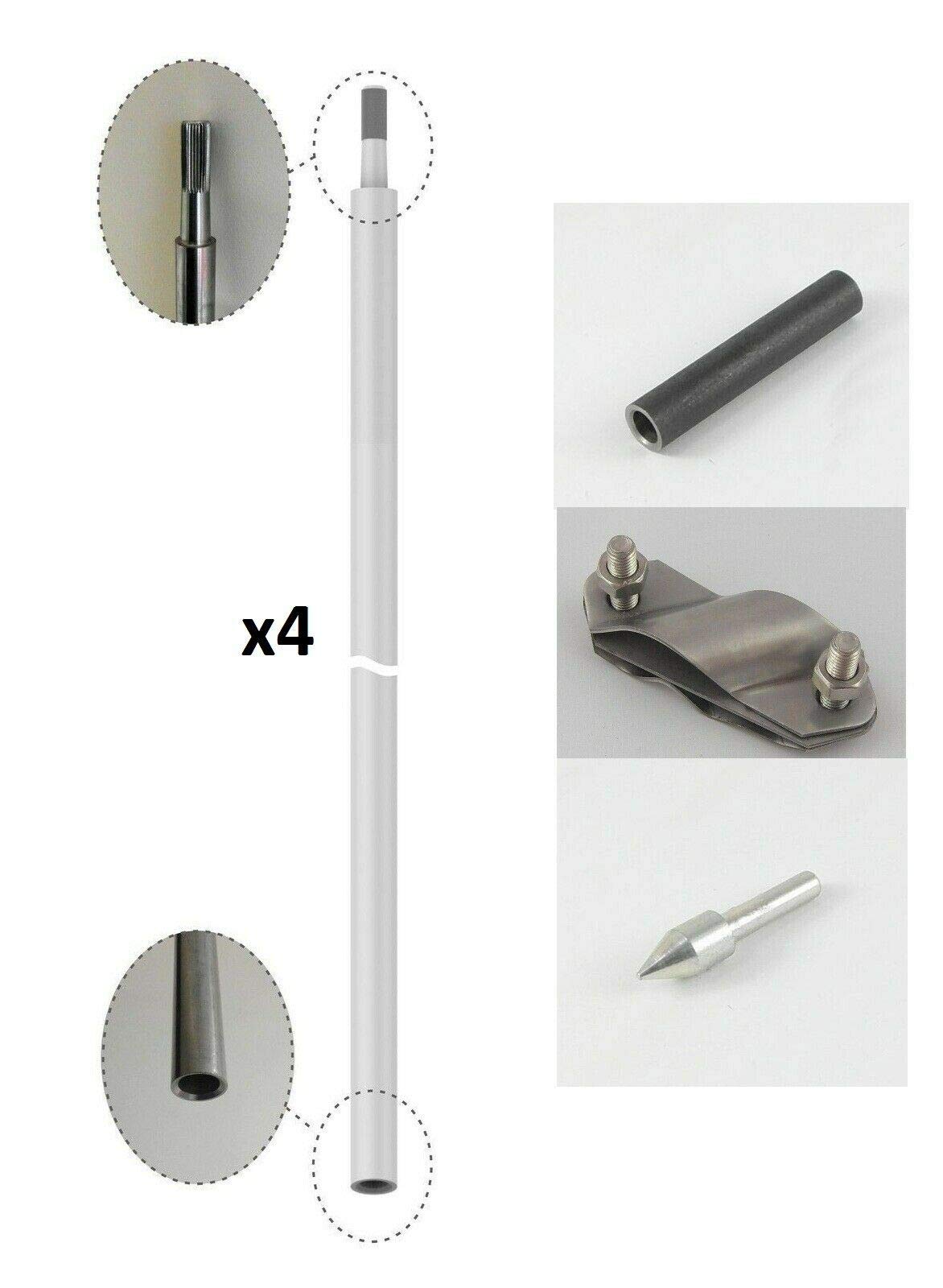 Tiefenerder Erder Erdung Staberder Ø18mm V4A Edelstahl SET 1,5m 3,0m 4,5m 6,0m Zusammensetzung (SET 6,0m Ø18 4x1500mm)