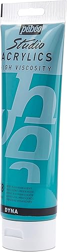 Vista 16 de Pebeo Studio Acrílicos de Alta Viscosidad, Acrílico Fino, 250 ml - Azul Turquesa