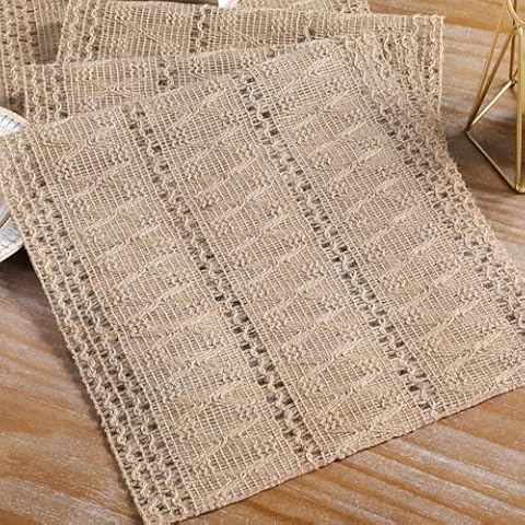 B-COOL Burlap Boho Table Runner: Woven Boho Table Runner Macrame Farmhouse Table Centerpieces for Dining Room Decor (13x108 Inches) Cover