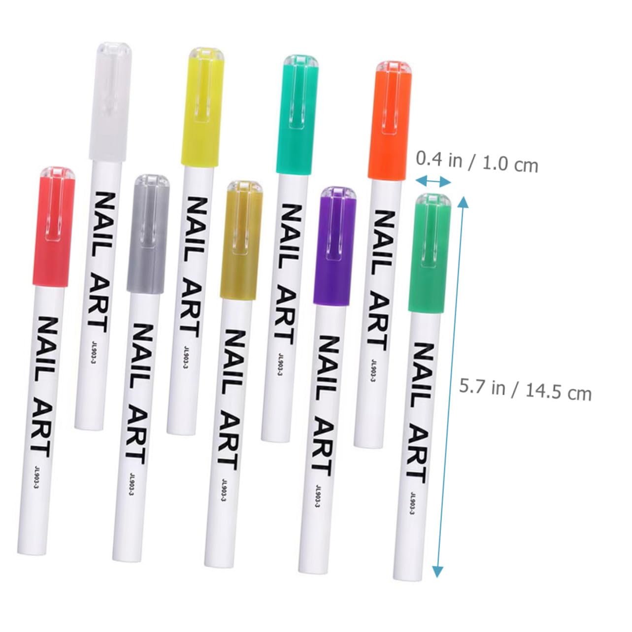 12pcs Colorful Nail Art Painting Pens Plastic Manicure Tool for DIY Nail Designs and Salon Use with Use Fine Line Drawing Markers