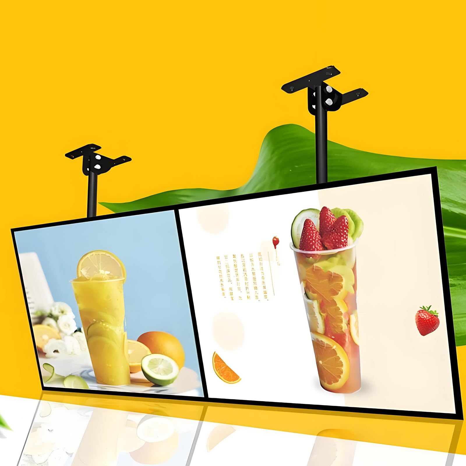 Wall Mounted Digital Menu Board with LED Backlight for Illuminated Poster Display in Commercial Settings