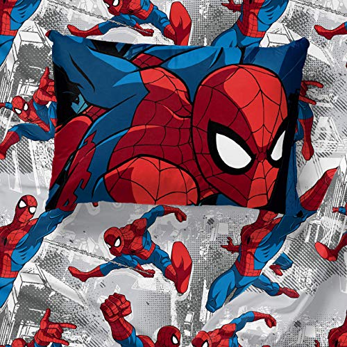 Image of Marvel Spiderman Twin Comforter Set 4 Piece Kids Bedding for Boys, Multi