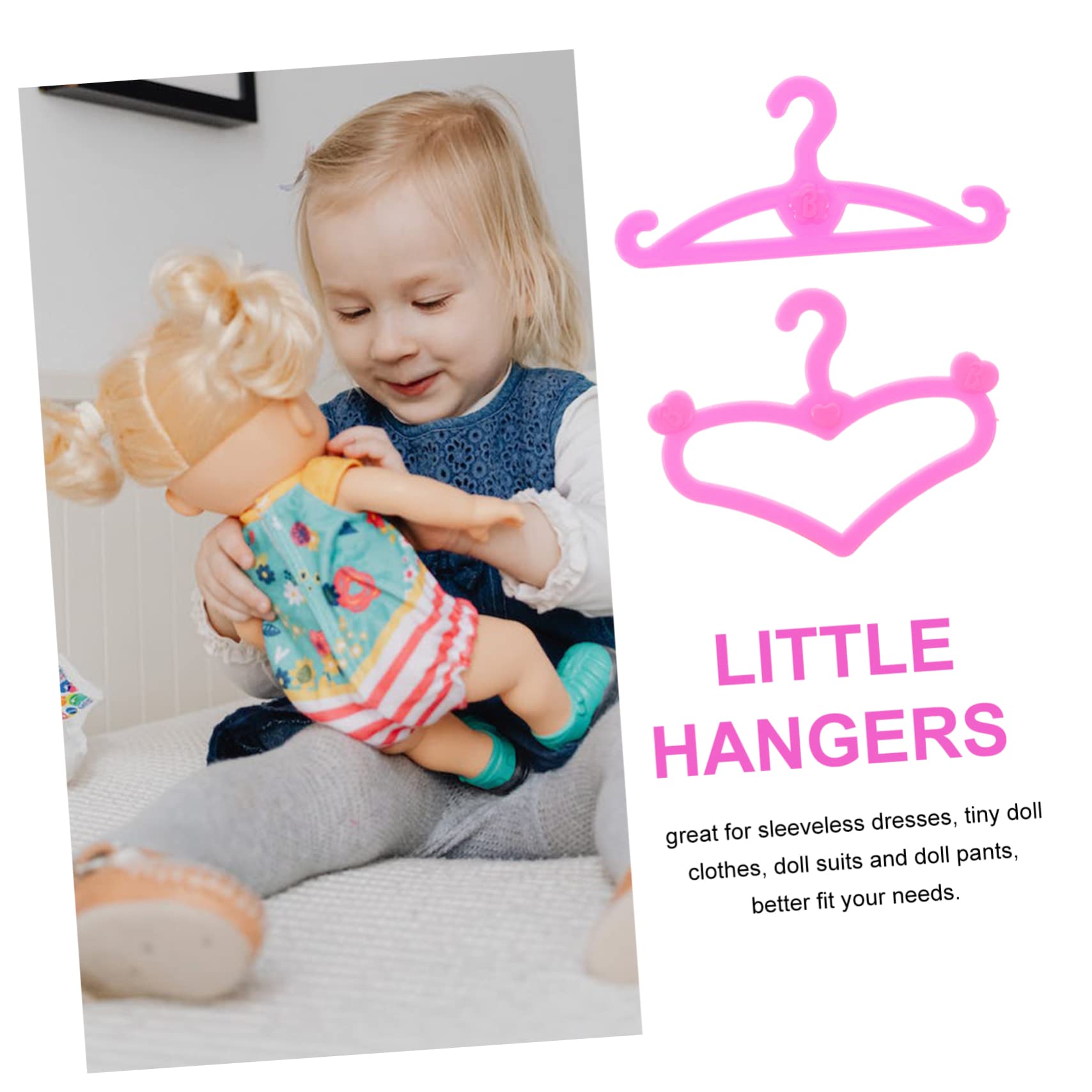 Unomor 10pcs Mini Doll Clothing Hangers Dress up Rack for Dolls Storage Organizers for Doll Clothes