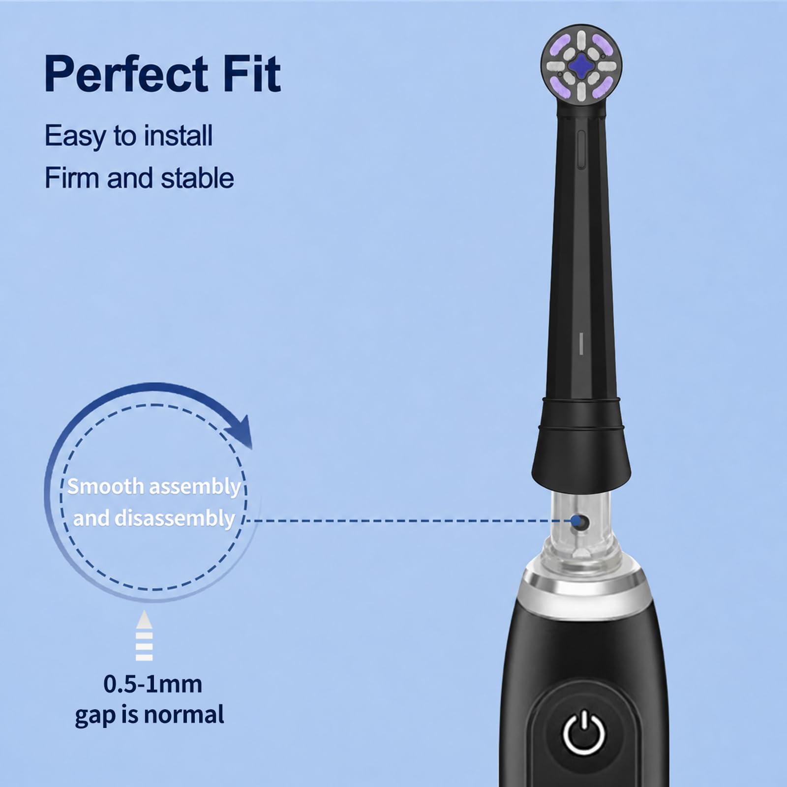Cabezales de repuesto compatibles con cepillos de dientes eléctricos Oral-B, eliminan eficazmente la placa, fabricados con cerdas suaves Dupont, negro/blanco, paquete de 12
