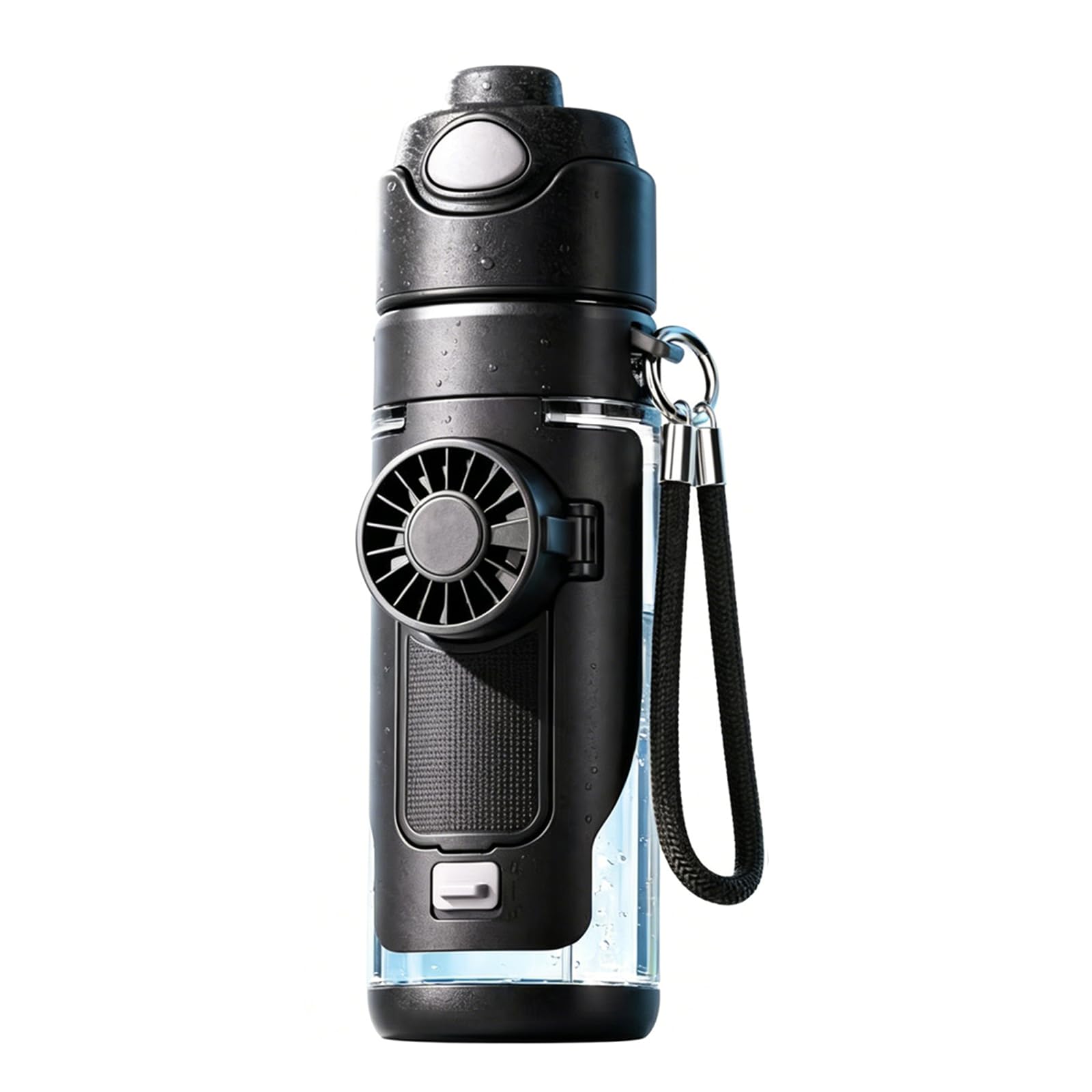 Generico Borraccia 2-in-1 con Ventola Pieghevole, Tazza da Viaggio 690ml Doppia Bevuta