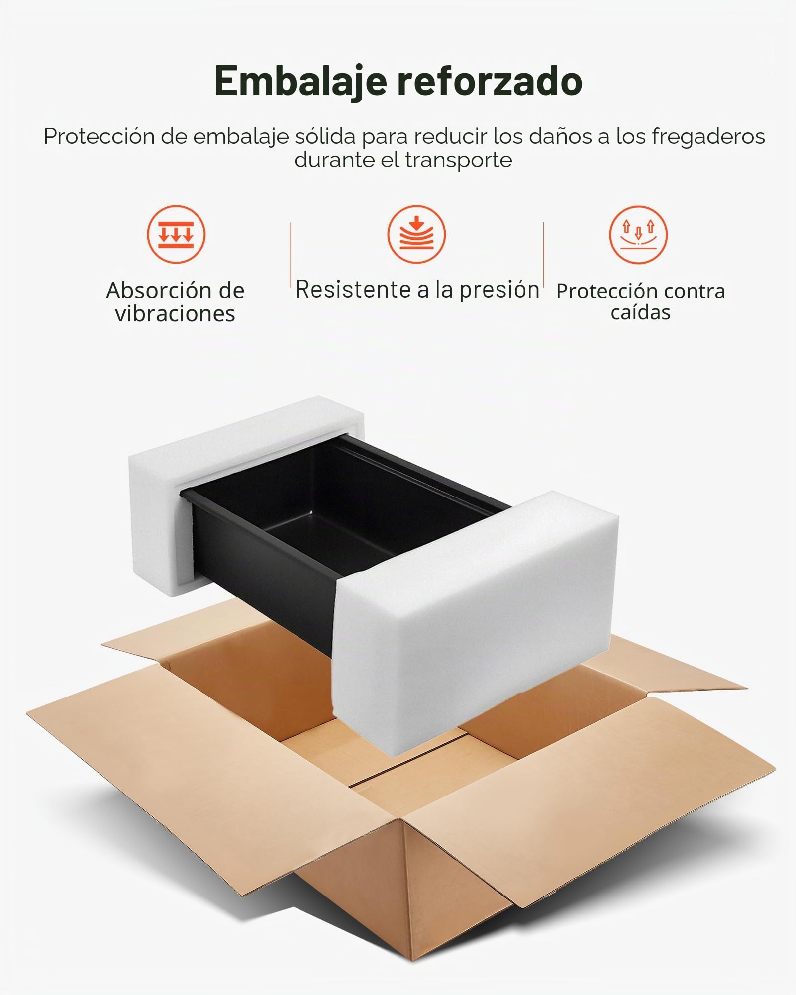VEVOR Fregadero de Cocina de Granito Doméstico Montaje en Superficie, Fregadero Empotrado de Estilo Rústico con Accesorios, para Autocaravanas, Cocinas de Preparación, Negro, 762 x 457 x 230 mm