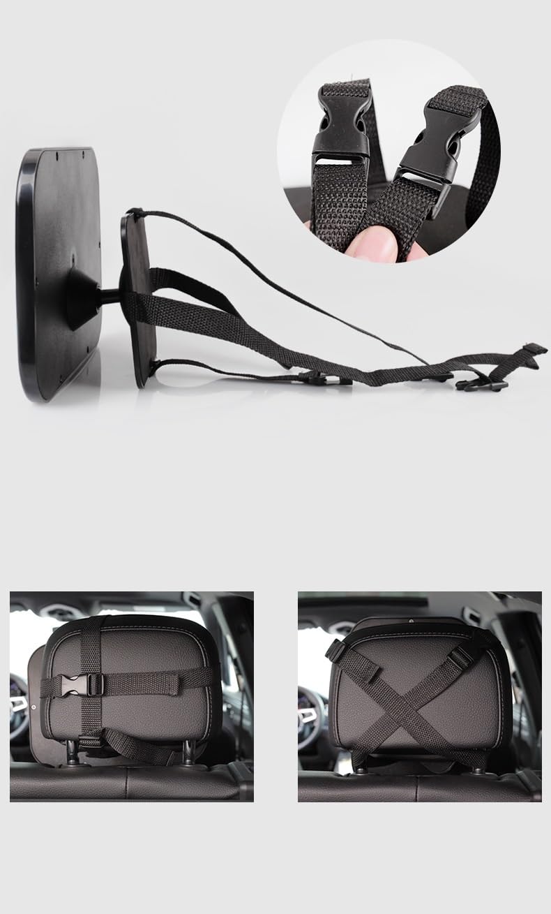 Verre Rétroviseur Voiture 2 en 1 Mini siège arrière de voiture de sécurité miroir de vue bébé rétroviseur convexe arrière bébé réglable