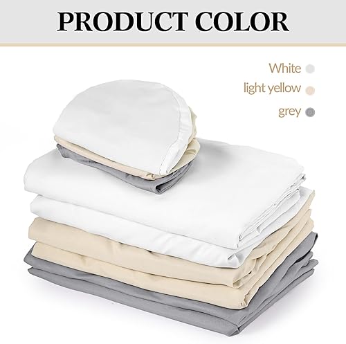 Miniatura 2 de Kinlop Juego de 3 sábanas de microfibra para masaje, 3 colores, juego de 3 piezas, incluye sábana encimera de masaje, sábana bajera ajustable y