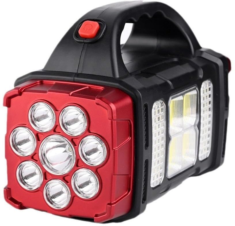 Image of Care 4 Multifunction Solar Waterproof Flashlight with USB Charging,8 Bulb LED & COB Torch (Red : Rechargeable)