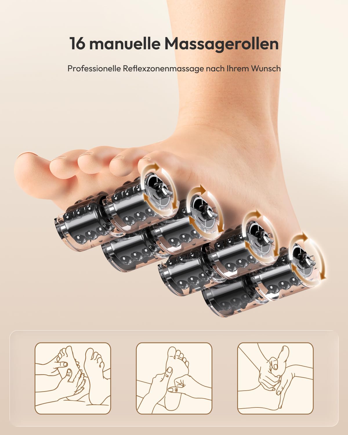 Faltbares Fußmassagegerät mit Wasser, Fussbadewanne mit Massage | Zusammenklappbar, 3 Heizstufen, 16 Rollen (nicht elektrisch), Fernbedienung, Schleifstein, Entspannung für müde Füße