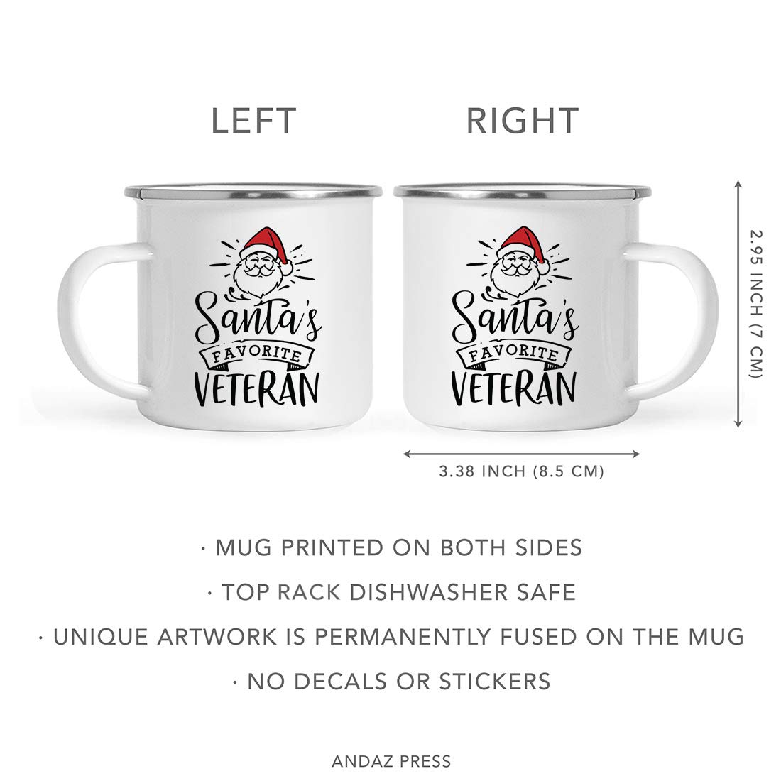 Andaz Press Santa Claus 11oz. Stainless Steel Campfire Coffee