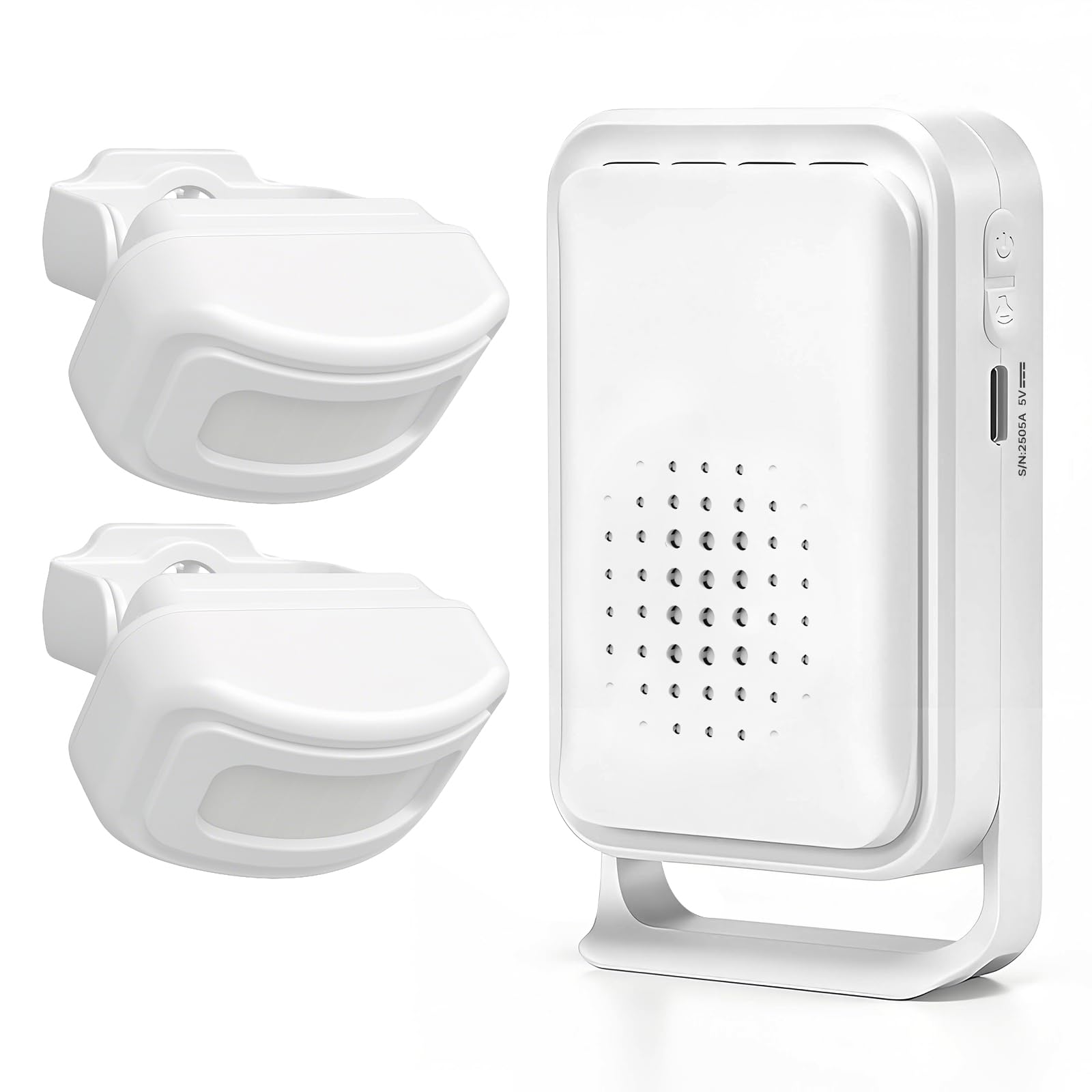 OUDAER Wireless Motion Sensor Bed Alarm for Elderly - Fall Prevention System for Dementia Patients & Seniors - Caregiver Pager with 5 Volume Levels for Home Safety (1 Caregiver Pager+2 Sensor)