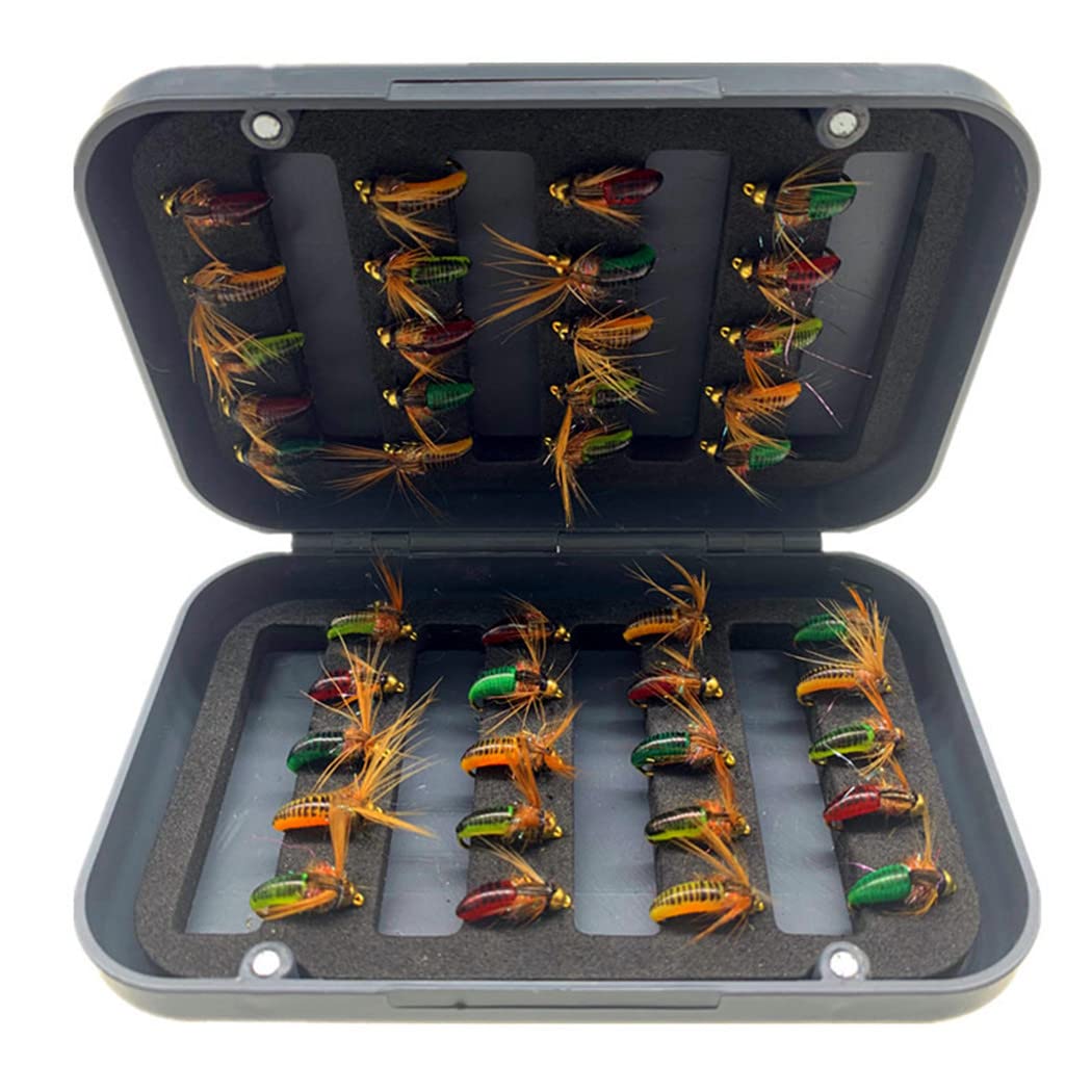 Fly Fishing Flies Kit Trout Steelhead Salmon Bass Flies Assortment 32Pcs-148pcs Include Dry Wet Flies Nymphs Streamers Maggot, Fly Lure Set