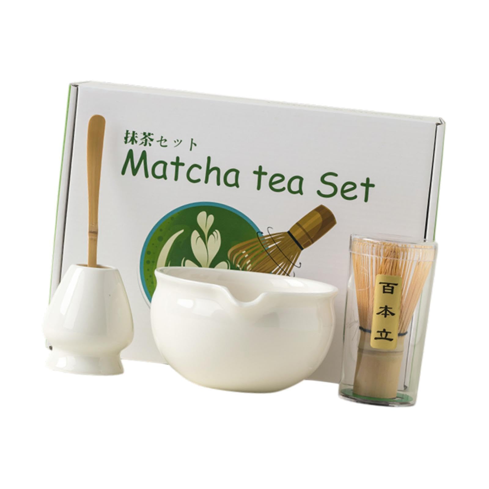 ATORSE™ 4X Matcha Set Handmade Elegant Modern Japanese Tea Ceremony for Kitchen Home Gloss White|Home & Garden|Food & Beverages|Tea 4