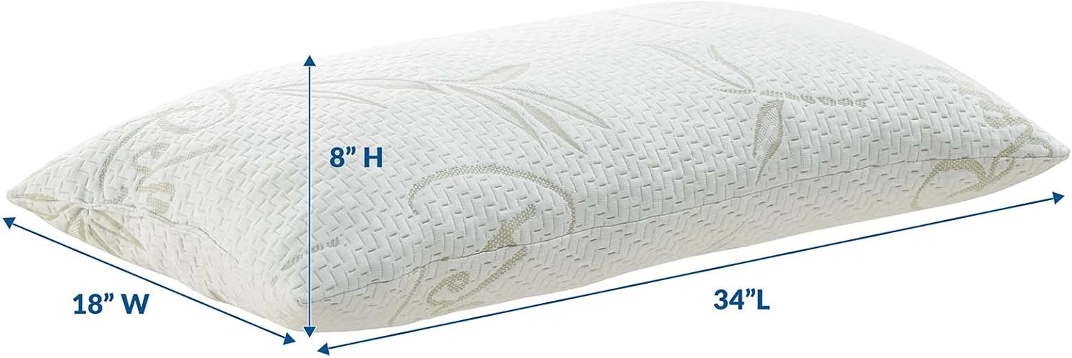 Modway Relax Shredded King Size Memory Foam Pillow - Rayon Derived From Bamboo Cover