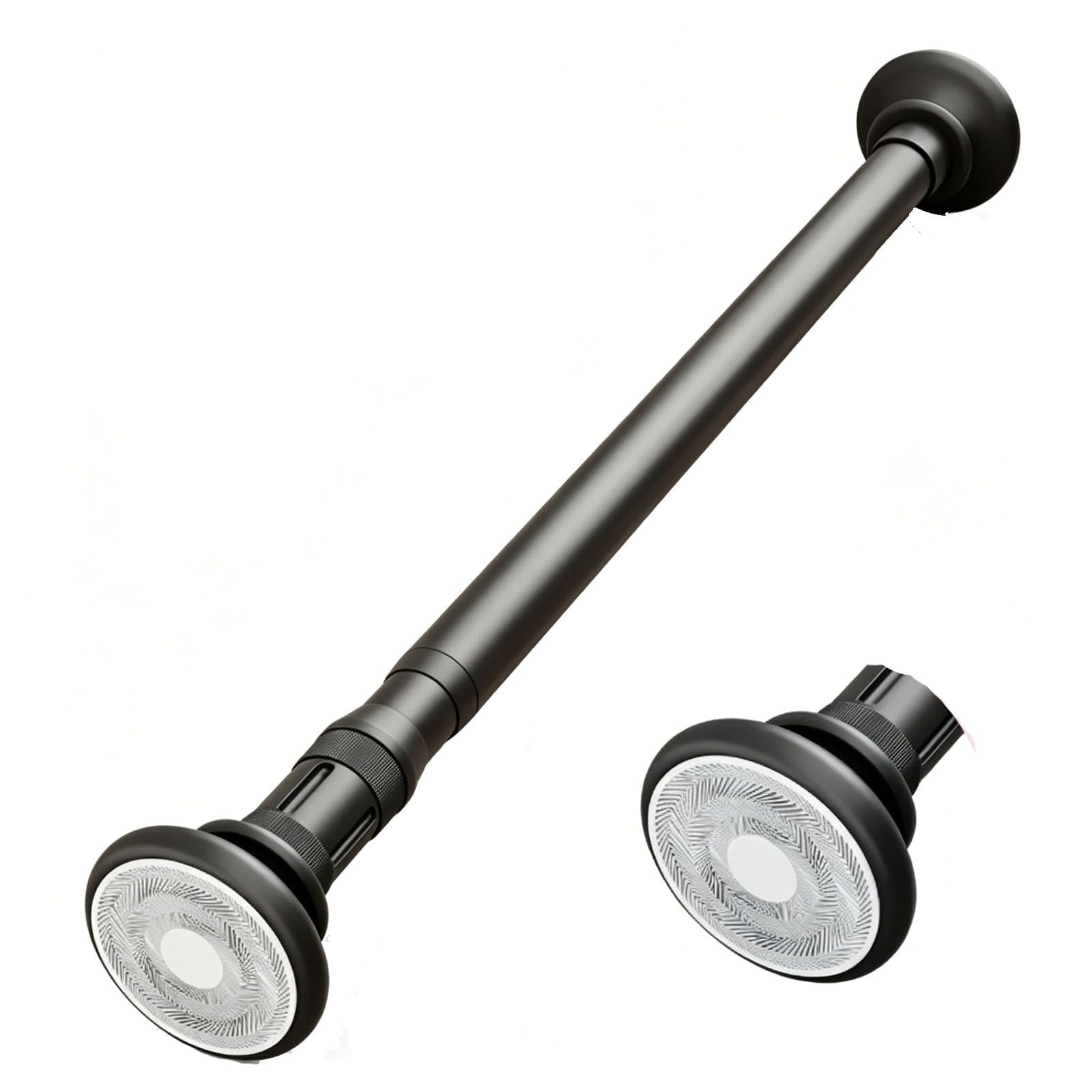 Tringle rideau sans perçage extensible 50-60cm barre noire amovible