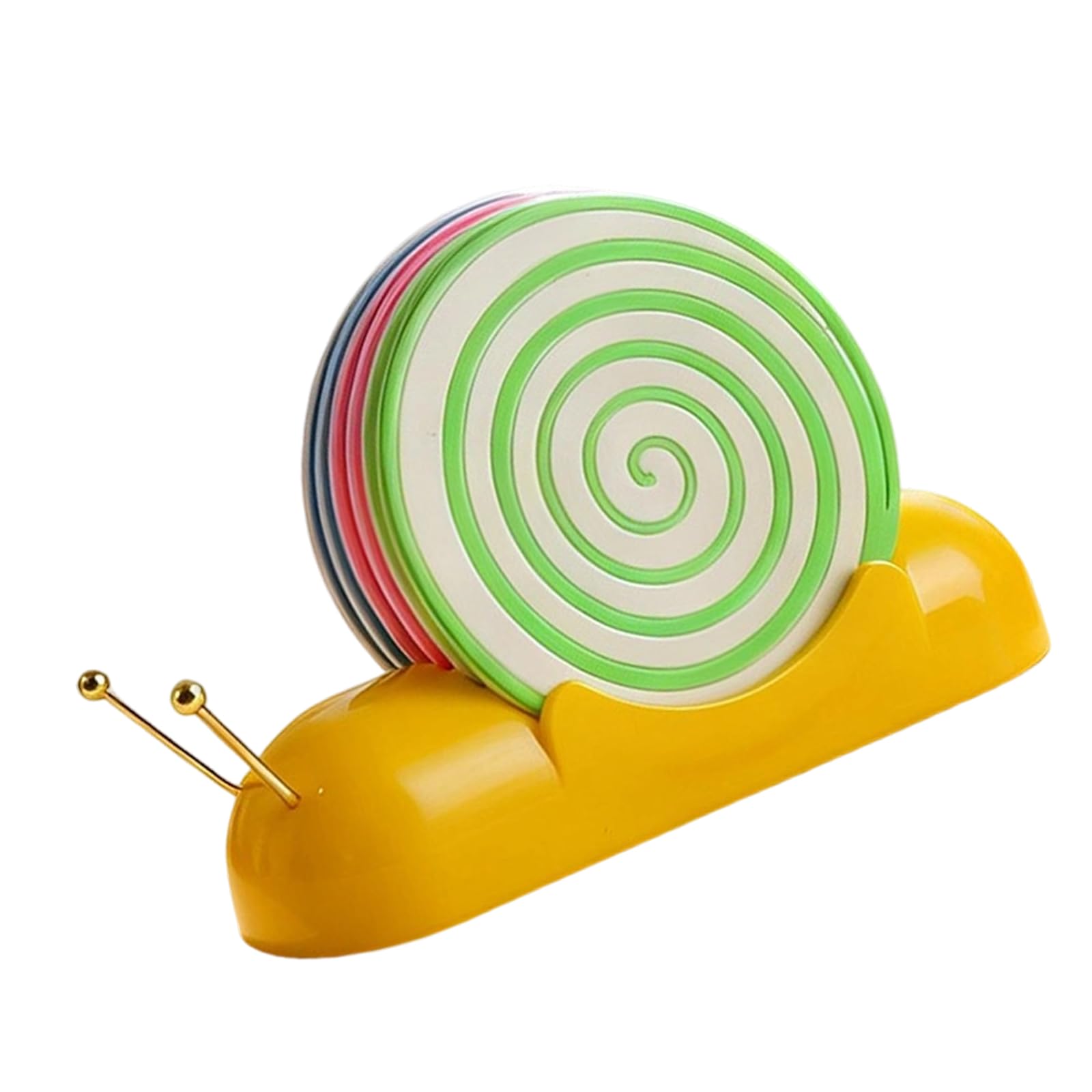 Snail Silicone Coasters Set with 6 Nonslip Pads for Drinks Home Lovely Drink Holder