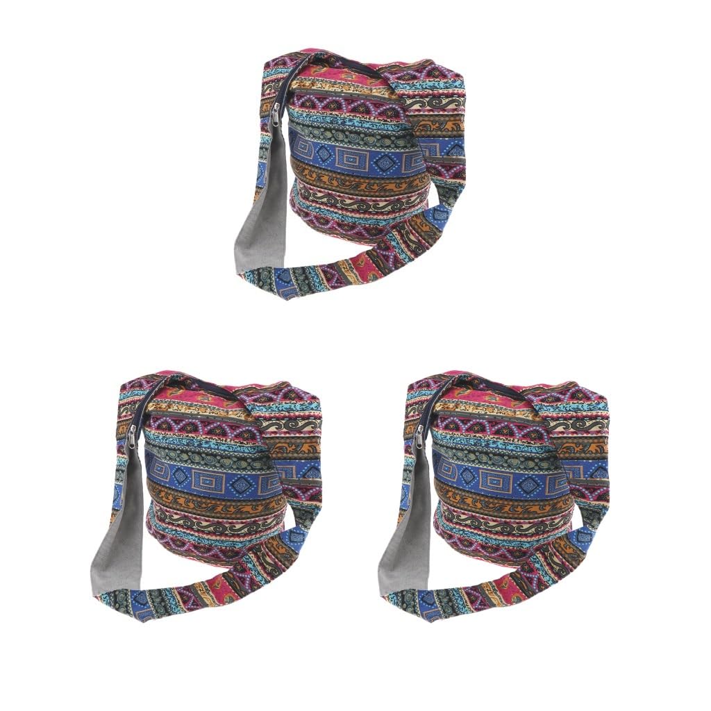 Bolso bandolera bohemio con cremallera en la parte superior, color azul
