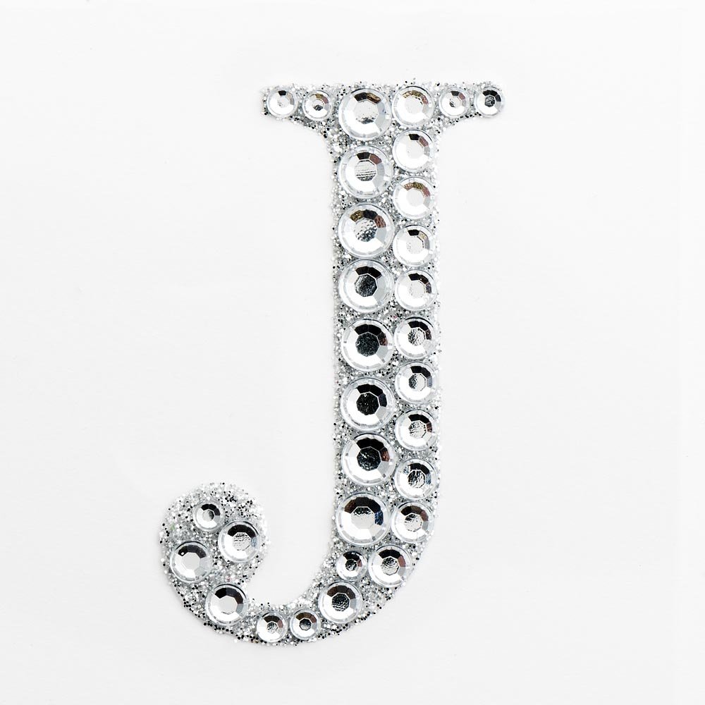 Italian Options J 5Cm Diamante Self Adhesive Glitter Sticker Letter