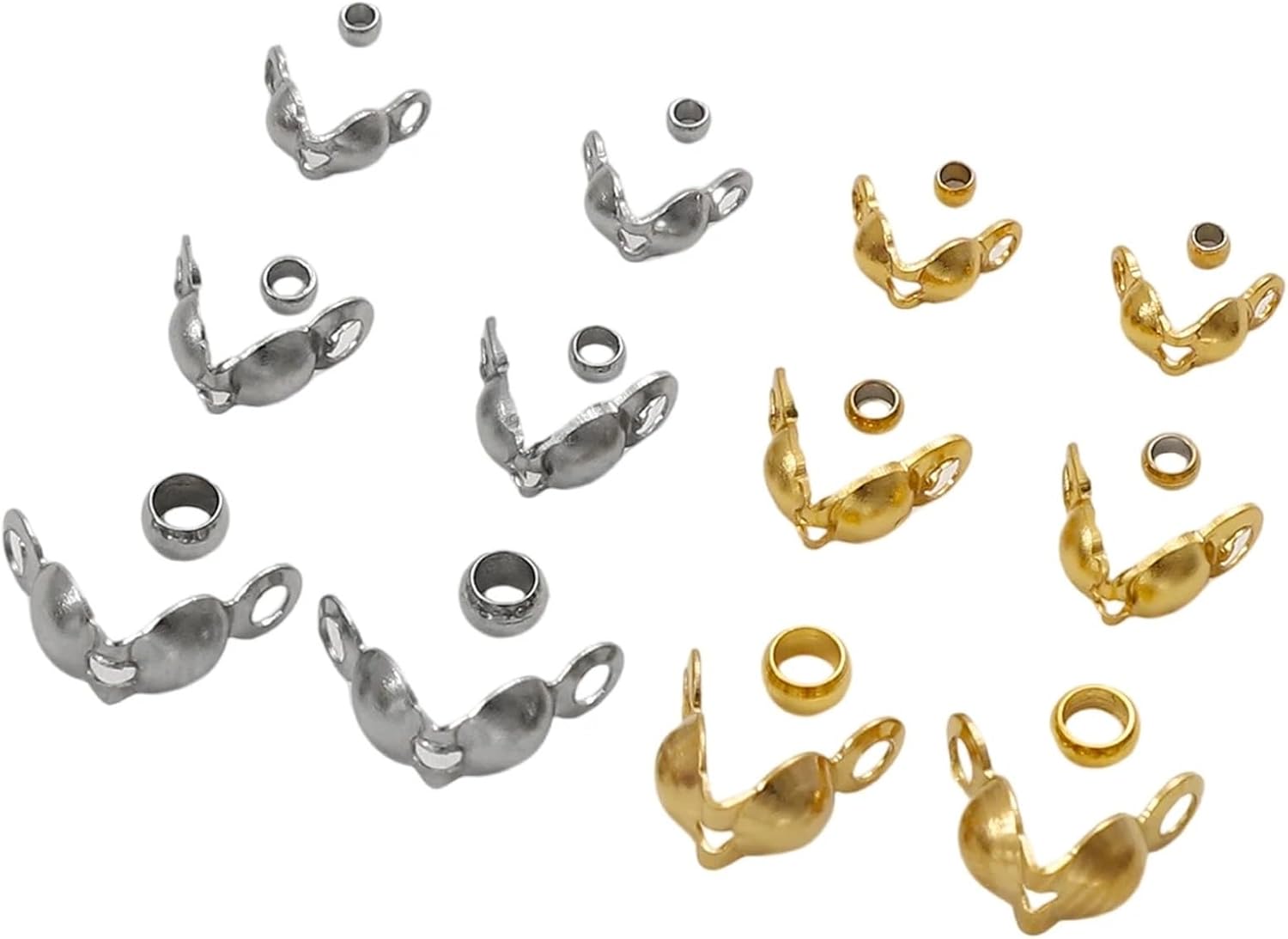 36-Piece Jewelry Clasp Kit, Stainless Steel Lobster Clasps Crimp Beads & Cord Ends
