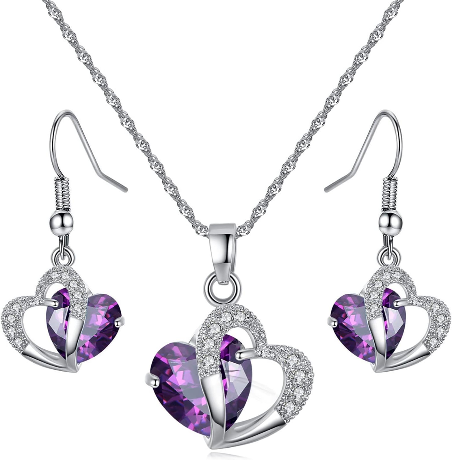 Jewellery Sets for Women Cubic Zirconia Necklace Earrings Jewellery Set Bridal Wedding Jewelry