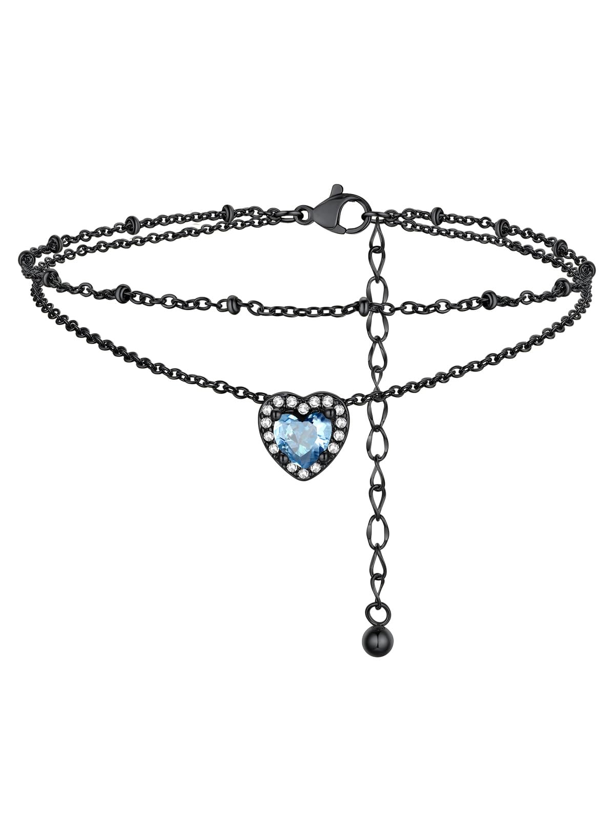 FindChic Birthstone Anklets for Women Layered Ankle Bracelets for Women