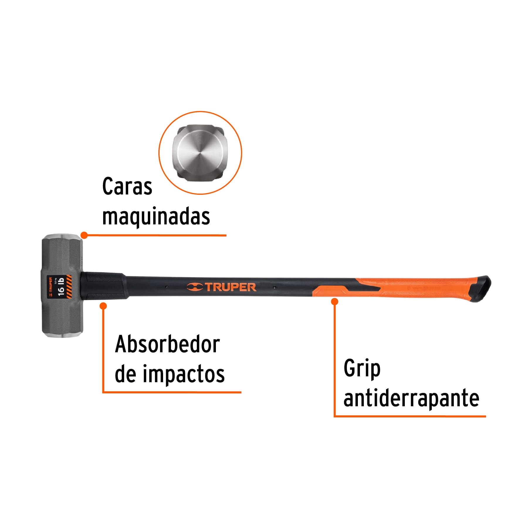 TRUPER MD-12F Sanie Młoty, Uchwyt z włókna szklanego 36" 12 Lb (11.9 kg)