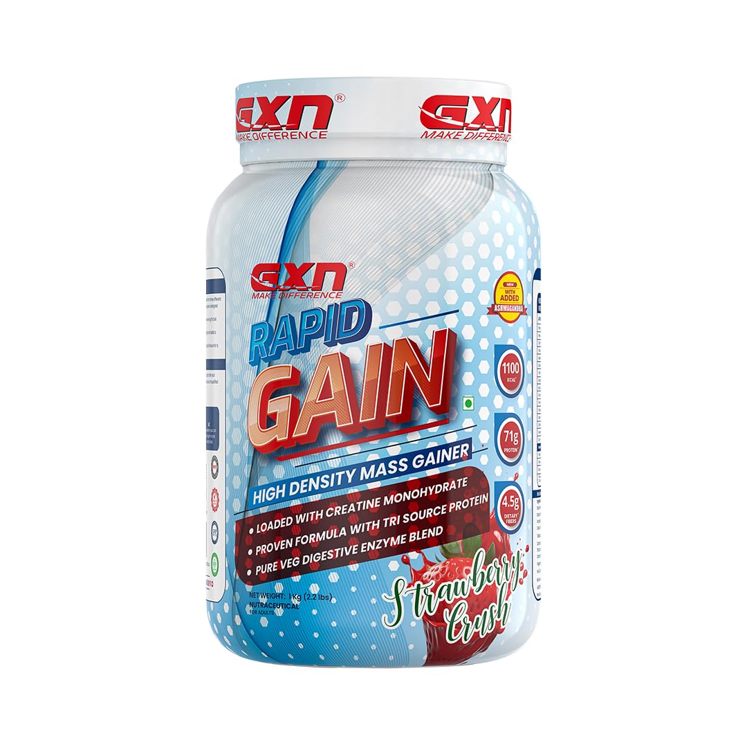 Greenex Nutrition Rapid Gain High Density Mass Gainer Supplement for Muscle Growth, Weight Gain, Stamina & Strength (strawberry, 1 KG) (B0CRDWRR68) Amazon Price History, Amazon Price Tracker