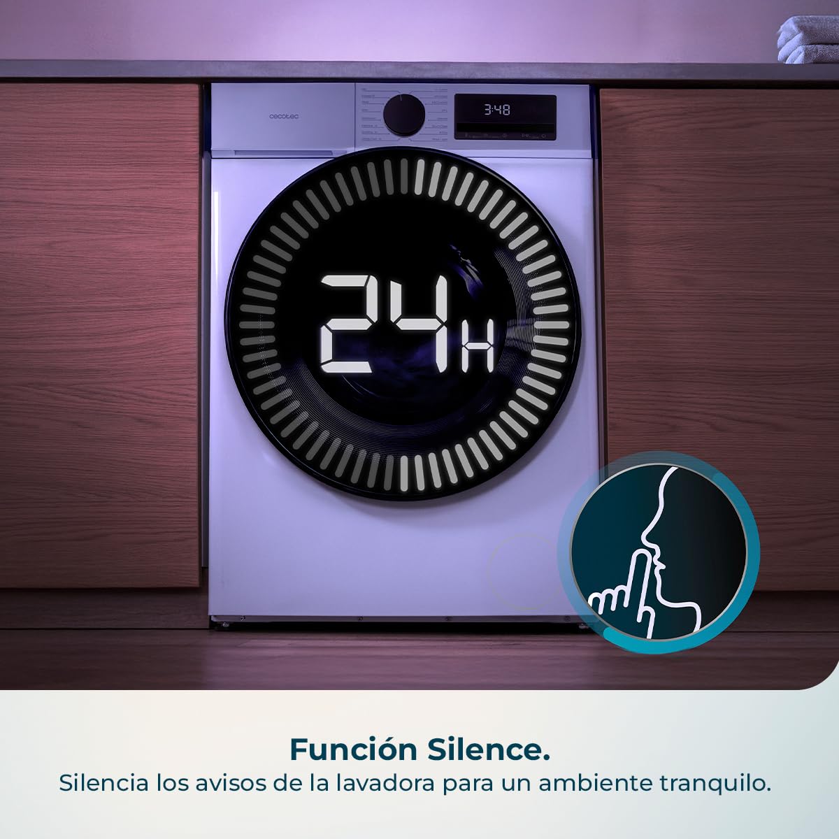 Cecotec Lavadora Carga Frontal 8Kg Bolero DressCode 8450 Inverter, 1400 rpm, 16 programas, Clase A-20%, Motor Inverter Plus, Allergy Care, Pearl Drum, Función Silence, Stop&Go y Kid Lock, Blanca — view 8