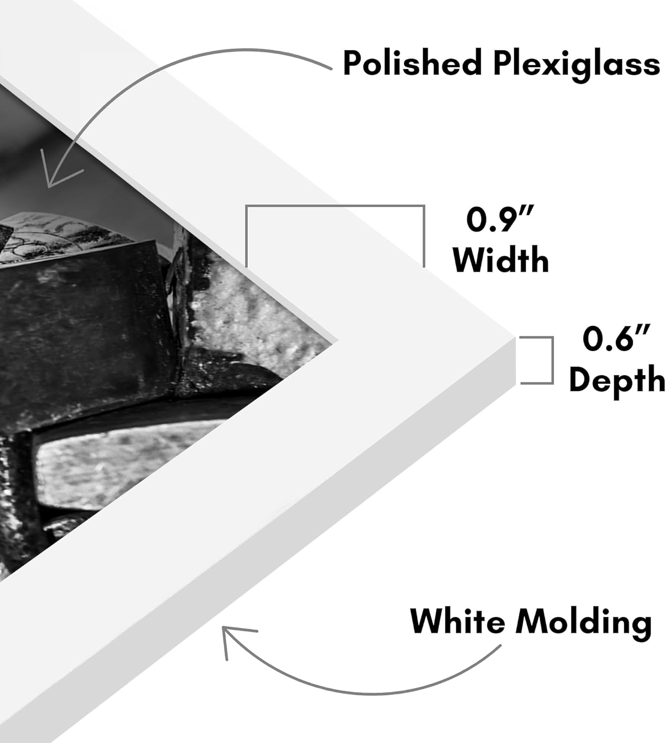 Americanflat 16x20 Picture Frame with Polished Plexiglass - Set of 5 - Galleria Collection - Picture Frames for Wall Display - Black