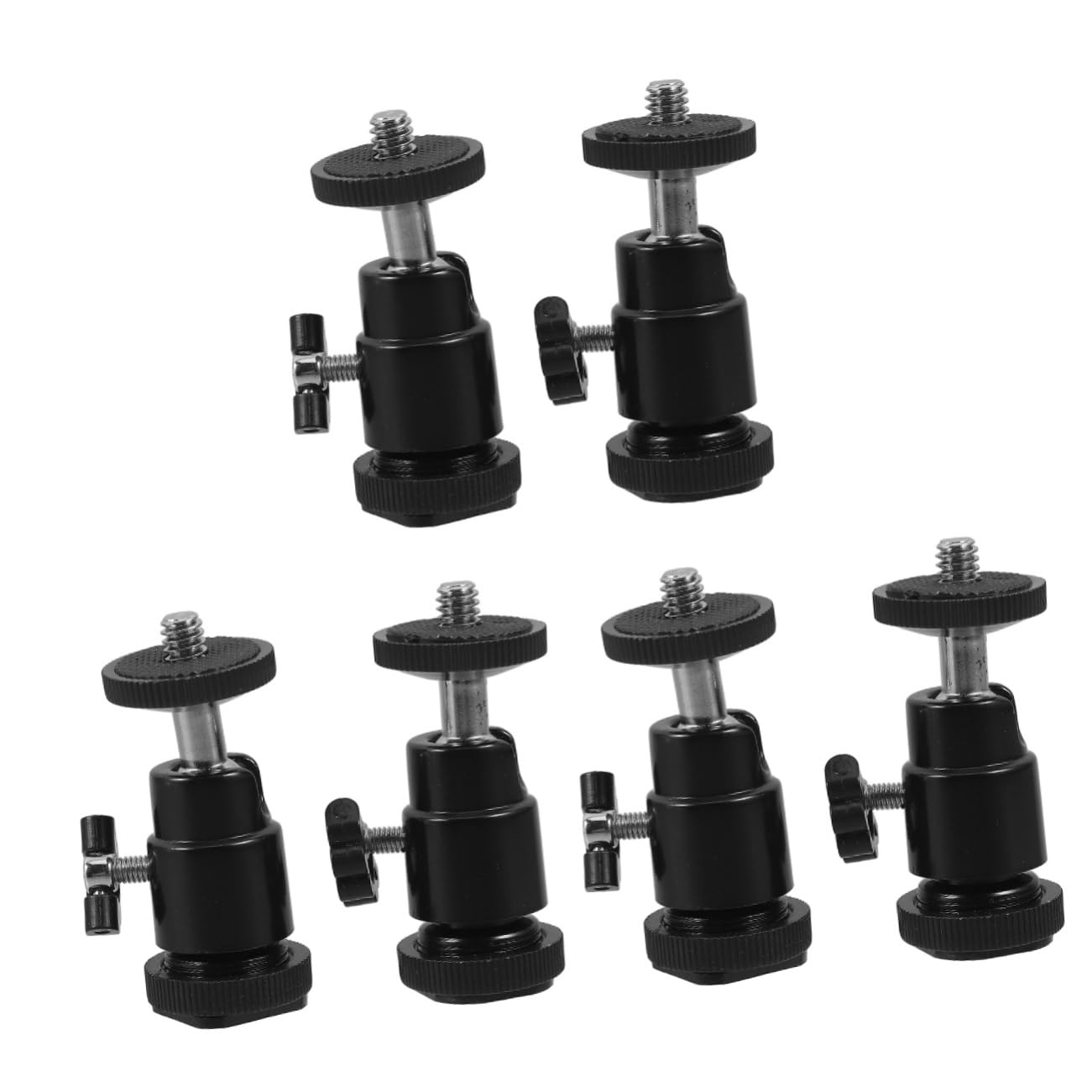 CIYODO 6 Pcs Mic Accessories Aluminum Alloy Camera Tripod Bracket Ball Head Tripod Black Camera Ball Head Mount
