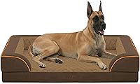 Vista 43 de Camas ortopédicas para perros de tamaño grande, cama grande de espuma viscoelástica impermeable para mascotas con lados de 36 x 27 pulgadas