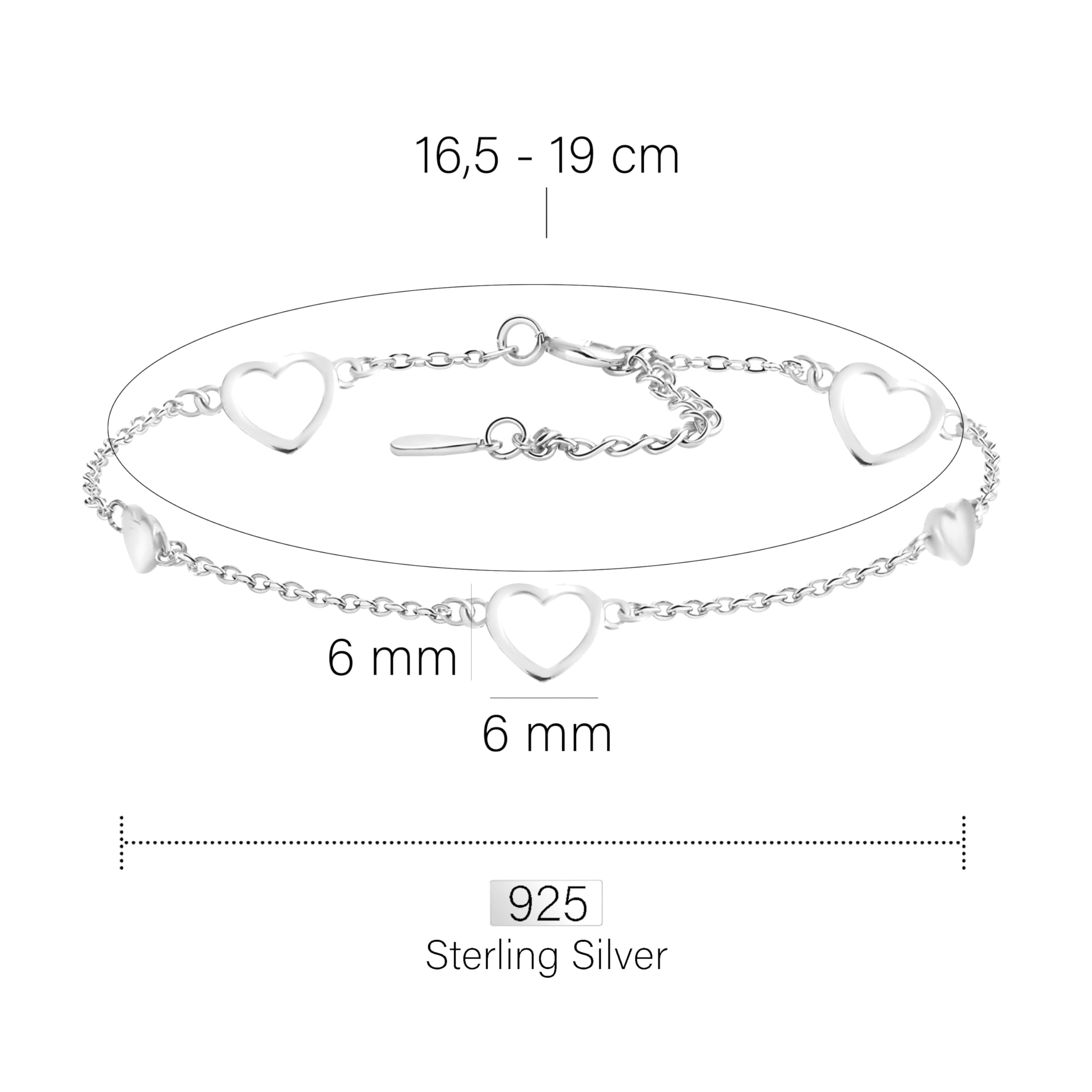 Sofia Milani - Pulsera para Mujeres en Plata de Ley 925 - Colgante de Corazón - 30227