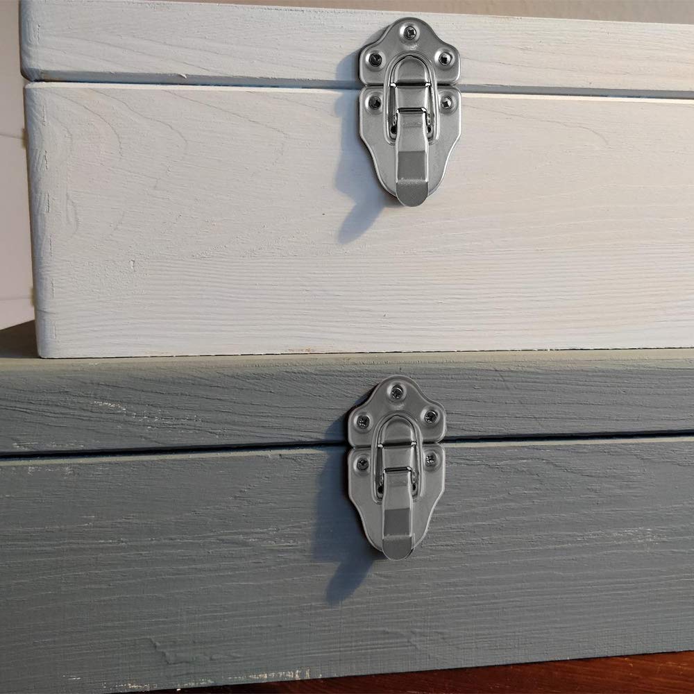 8 pezzi Toggle Latch Chiusura Chiusure a Leva Serratura per cassetta degli attrezzi cosmetici della cassetta degli attrezzi medici - Argento